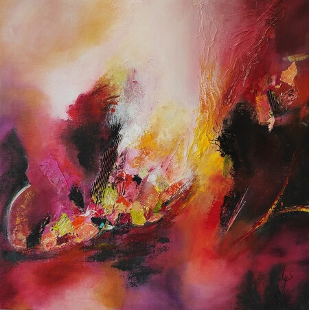 Quand tout s'embrase  80x80 cm