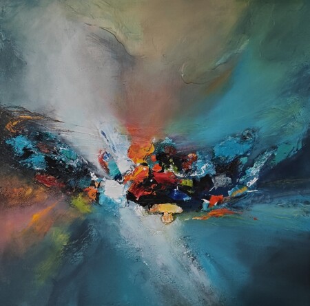 Les couleurs  font la f&ecirc;te  70x70 cm