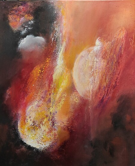 Les deux lunes   50x70cm