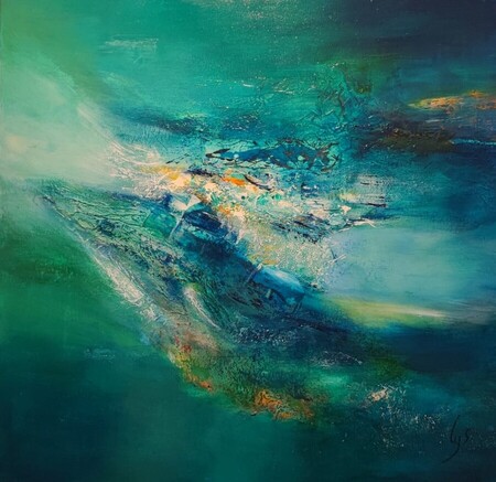 Sous l'oc&eacute;an 80x80cm